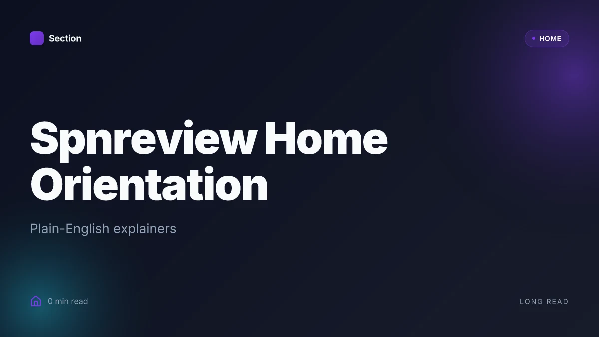 Spnreview Home Orientation