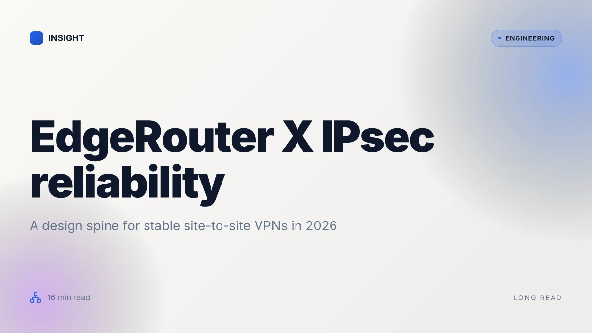 Ubiquiti EdgeRouter X site to site VPN setup and tutorial for reliable IPsec in 2026